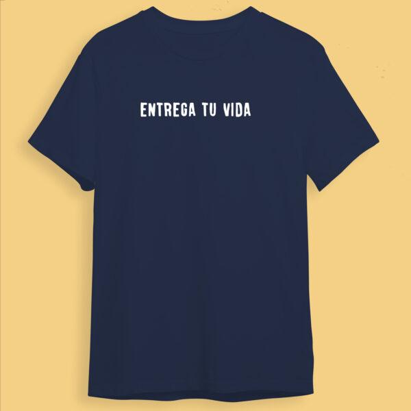 Camiseta minimalista "Entrega tu vida" azul marino