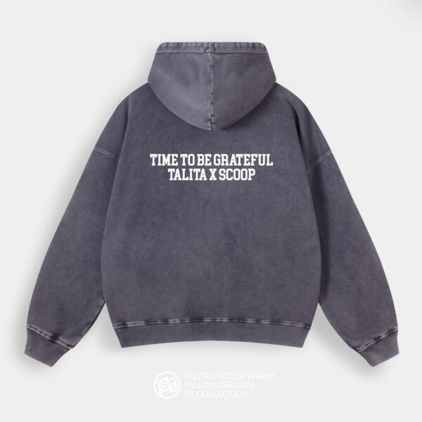 Hoodie “Grateful” blue