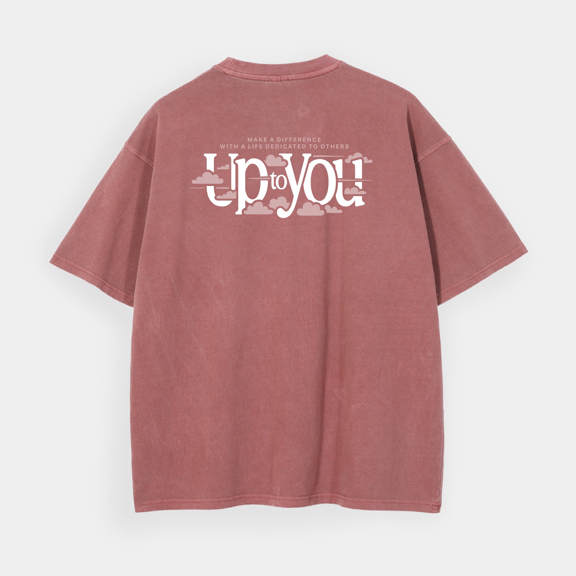 «UP TO YOU» Oversized Washed Red Tee